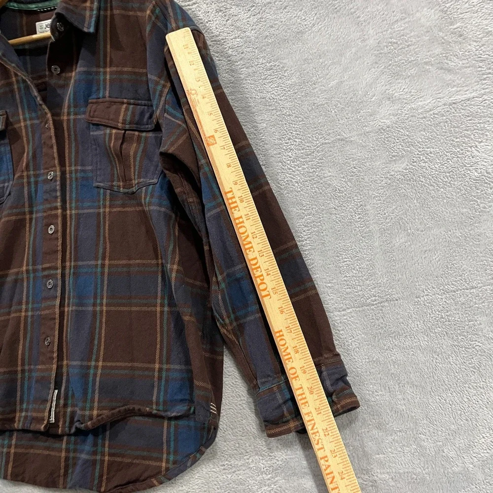 Jetty Flannel Shirt Mens Large Brown Plaid Button Up Long Sleeve Outdoors Cowboy